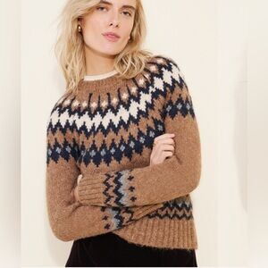 Feyre Fair Isle Sweater Brown & Blue
